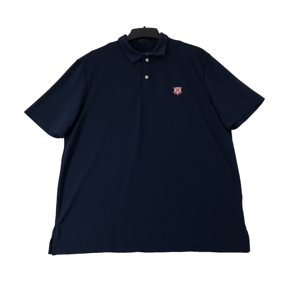 Alumni by Old Row Polo Shirt Men's Large Navy Blue Crest Logo‎ Stretch